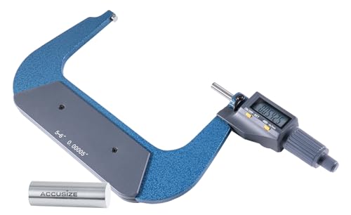 Accusize Industrial Tools Outside Micrometer, 5-6 in/125-150 mm, MD71-0006 - size: 5-6"