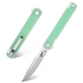 Eafengrow EF16 Folding Knife Flipper Ball Bearing Point D2 Blade G10 Handle with Pocket Clip Everday Carry Pocket Knife Liner Lock Camping Tactical Outdoor Multitool (Jade) - color: jade