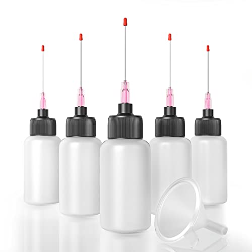 5 Pcs Oil Bottles (1 oz), Precision Tip Applicators for Crafts & Hinges - style: 5 Pcs-18G