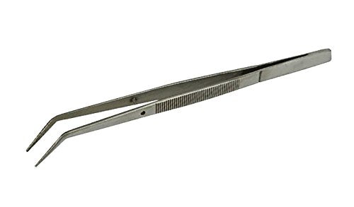 6" Curved Anti-Twist Fine Point Tipped Stainless Steel Jewelry Making Repair Beading Tweezers