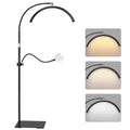 Half Moon Lash Light with 4X Magnifier for Eyelash Extensions - Professional LED Lamp for Eyetech,Tattoo Artists, Estheticians | Dimmable Cool/Warm Lighting & Brightness | Shadow-Free Design (Remote) - color: Black