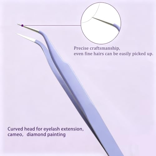 2-Pcs Sticker Tweezers, Cute Craft Precision Tweezer, Purple