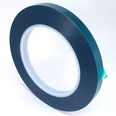 High Temp Masking Supply 1/2" x 72 Yards 400ºF Green Polyester PET Tape - size: 1/2" Wide X 72 Yards Long