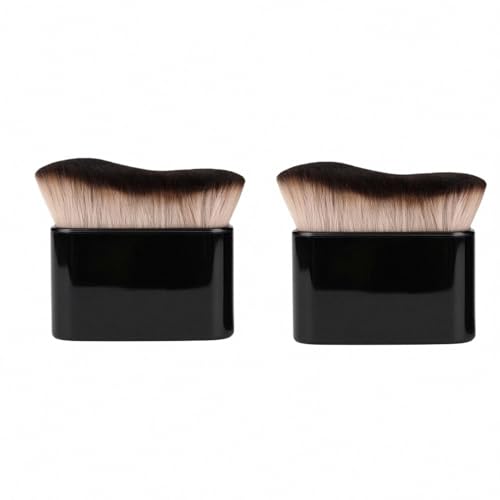 2‑Pack Self‑Tanning Foundation Brush, Soft Bristle Tanning Applicator Brush for Face Body Legs, Blend Self‑Tan Liquid, Bronzer Powder & Foundation, Streak‑Free Bronzed Glow for Hard‑to‑Reach Areas