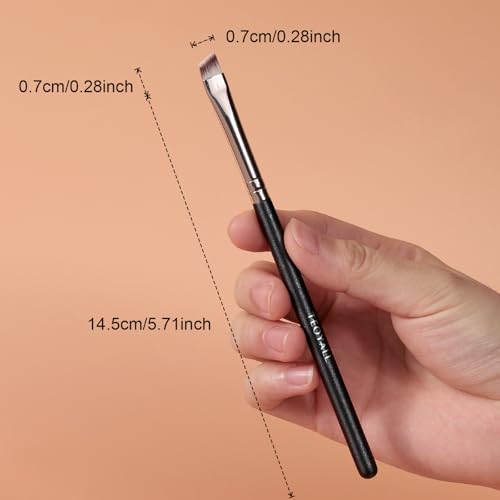 TEOYALL Flat Angled Eyeliner Brush, Thin Slanted Brow Brush for Powder Gel - style: Angled Liner