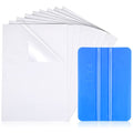 9 Sheets Windshield Sticker Applicator and Blue Plastic Hand Applicator Squeegee Static Cling Window Film Clear Car Window Stickers 4 x 6 Inches Automotive Decals, Easy to Remove and Reapply