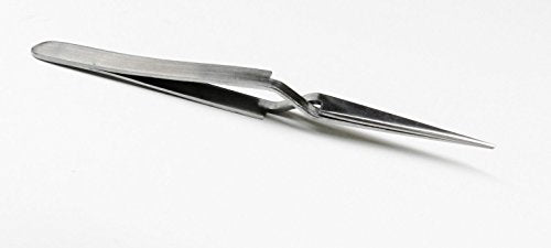 Cross Lock Tweezer Short Pointed Self Closing 4-3/4" Reverse Action Forcep S.S. By JTS