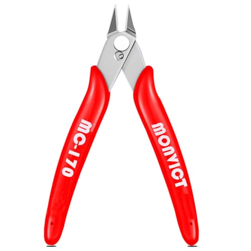 MONVICT 5 Inch Micro Wire Cutters, Flush Cutters Ultra Sharp Cutting Edge - color: 5"- Pack 1