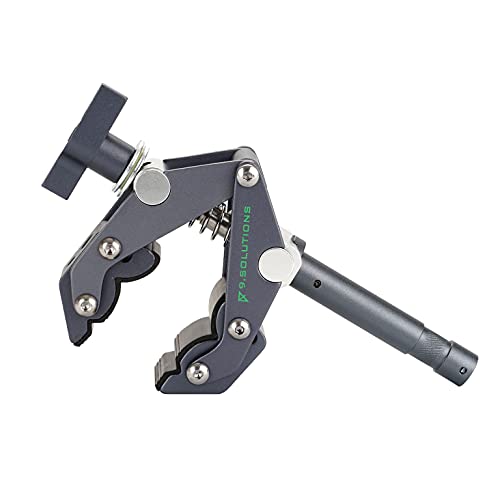 9.Solutions Savior Clamp With Stud, Articulated Jaws, 3.5In Long, 5/8" Baby Pin, Max Load: 66lbs, 9.XS1005A, fit firmly onto any oddly shaped object