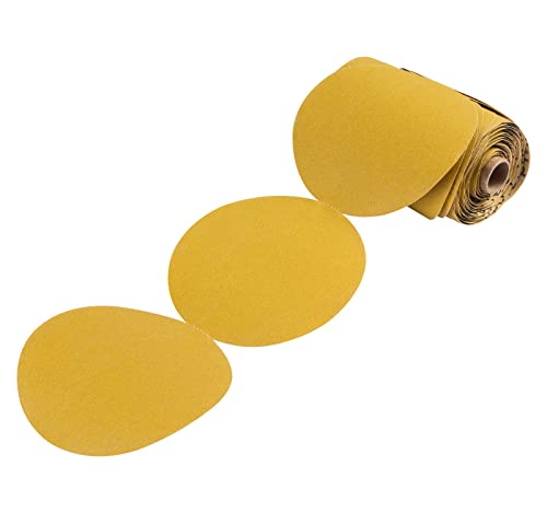 S SATC Premium Gold Sandpaper 6 Inch 100 PCS Sanding Discs 320 Grit Self Adhesive Stickyback Sandpaper Roll Aluminum Oxide PSA Sandpaper Discs for Wood, Metal, and Car Paint - style: 320 Grit
