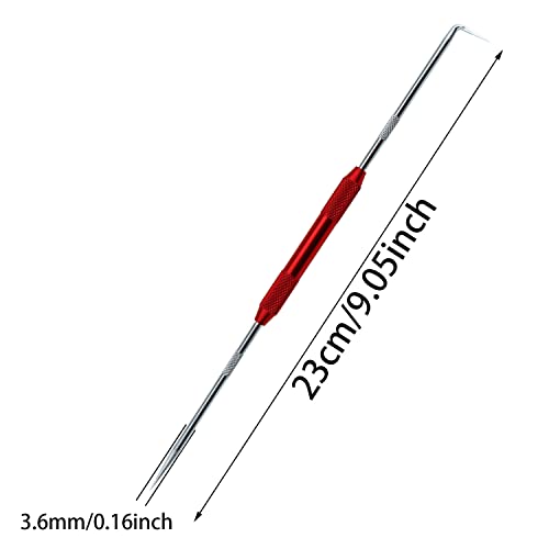 MEETOOT 2pcs Metal Double Pointed Scriber Scribe Tool Hook for Machinists, Technicians Or Craftsmen, 9.05 Inches Long (1 x Red + 1 x Blue)