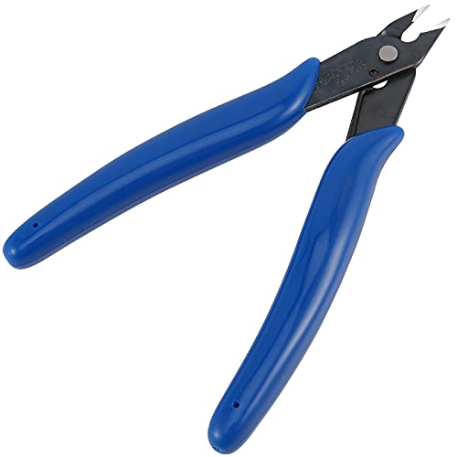 SEUNMUK 15 Pack 170 Flush Wire Cutter, 5 Inch Electronic Wire Flush Cutters, Small Precision Soft Wire Cutter, Micro Wire Cutters Blue Handle Professional Cutter Tools for Fine Cutting Needs
