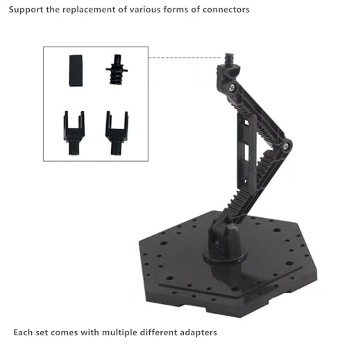 2-Piece Set Model Kit Display Stand and Runner Storage System with Action Base, Suitable for Model Stand and HG, MG and RG Model Character Display Stand ,Suitable for storing various tools，Black.
