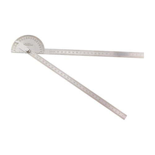 Stainless Steel Angle Gauge 180 Degree Adjustable Semi Circular Protractor Suitable for Angled Installation Engineering Surveying Architectural Design