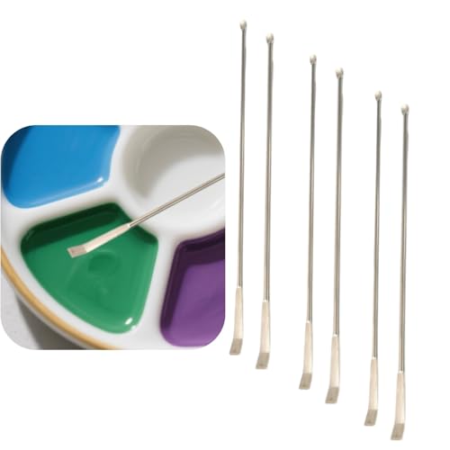 ThFmlva 6Pcs Paint Stir Sticks Professional Metal Stirrers for Hobby Paint Bulk Silver Stick Mixers for Art and Crafting Projects