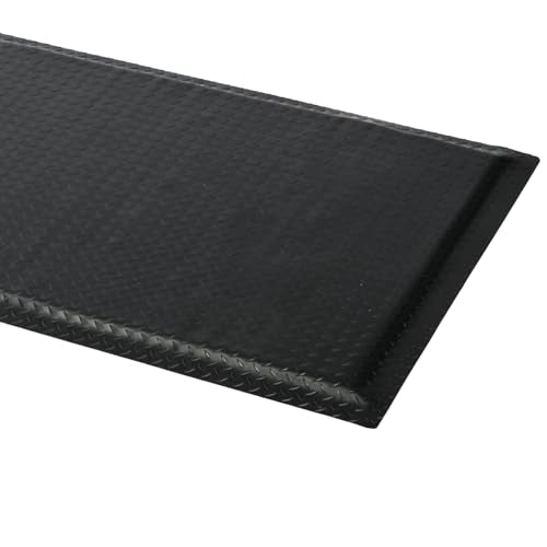3 x 6 FT Anti Fatigue Mats Industrial 15/16 Inch Thick Soft Sponge Ergonomic Mat Durable Heavy Duty Diamond Plate for Standing Non Slip Industrial Grade Floor Mat for Leg & Back Pain (Black) - size: 72"L x 36.22"W x 0.94"Th