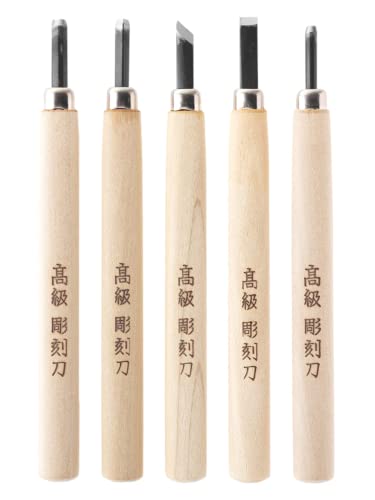 KAKURI Japanese Wood Carving Tool Set for Beginners 5-Piece