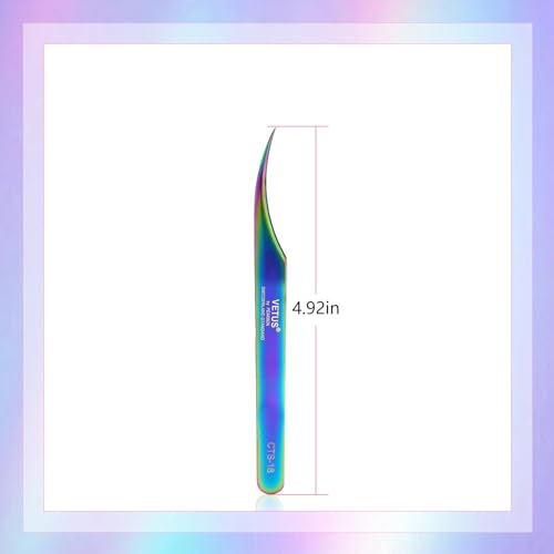 Eyelash Tweezers, Dolphin Lash Extension Tweezers, Fiber Tip Tweezers - style: CTS18 for Isolation