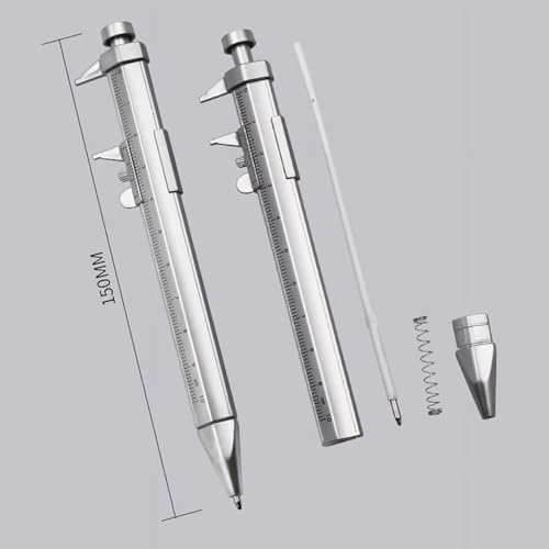 2Pcs Gel Pen Vernier Caliper, 10cm Metric Shock-Proof Measuring Tool, Multifunctional Caliper Vernier Caliper
