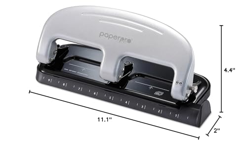 Bostitch Office EZ Squeeze 3-Hole Punch, 20 Sheet Capacity, Reduced Effort, No Jam Technology, Silver - color: Silver