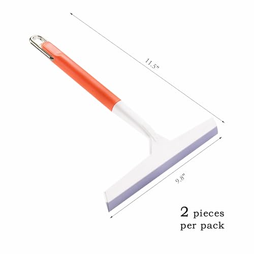 2Pcs 9.8 Inch Silicone Squeegee for Shower Glass Doors,Tiles,Countertops