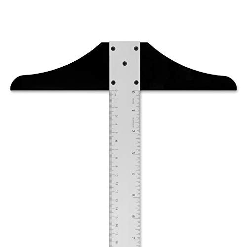 Alumicolor 12-inch Non Slip Standard Aluminum T-Square for Art Framing & Drafting, Silver - size: 12-inch