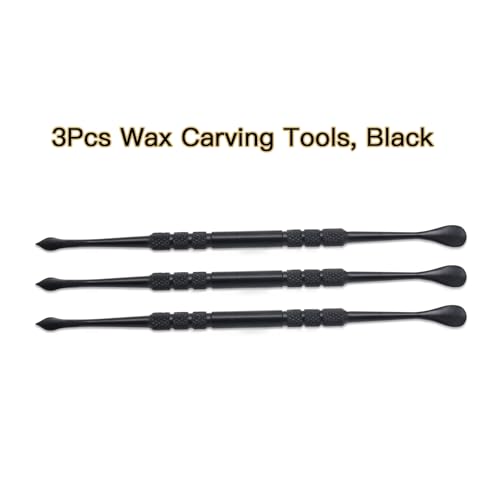 Joyangy 3-Pack Wax Carving Tools 4.6Inch Stainless Steel Double-Ended - size: 3 Pack(Black)