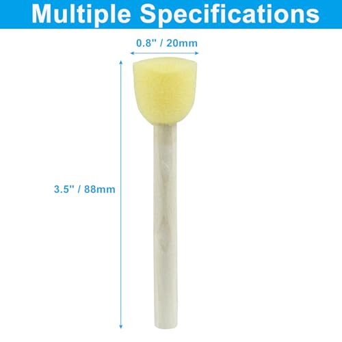 100 Pcs Round Sponge Brush Paint Set, 20mm, 0.8 Inch - style: 100 * 0.8Inch