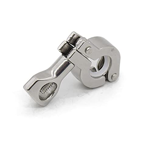 Tri Clamp with Wing Nut Stainless Steel 304 Heavy Duty Sanitary Single Pin Tri Clamp Clover with Silicone Gasket (Flange Size: 34mm) - size: flange size 34mm