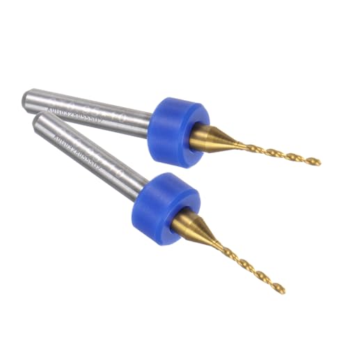 uxcell 10pcs PCB Drill Bits 1/8" Shank 1mm Titanium Coated Carbide Micro Twist Mini Drill Bits Set Rotary Drilling Tool for Print Circuit Board Jewelry CNC Engraving - size: 1mm