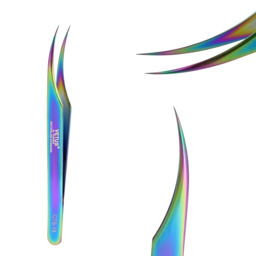 Eyelash Tweezers, Dolphin Lash Extension Tweezers, Fiber Tip Tweezers - style: CTS18 for Isolation