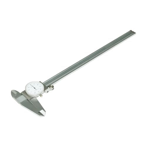 HFS 0-12 Inch Dial Caliper, ±0.001 Inch Accuracy, 4-Way Precision Measuring Tool for Inside, Outside, Depth and Step Measurements, Shockproof Design with Protective Storage Case - size: 0-12" Carbon Steel