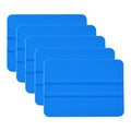 Flexible Plastic Scraper Vinyl Wrap Blue Squeegee Window Tint Film Tool Kit for Car Wrapping, Tinting, Wallpaper Decals - 4-inch (5 pk) - color: Blue-2, size: 5