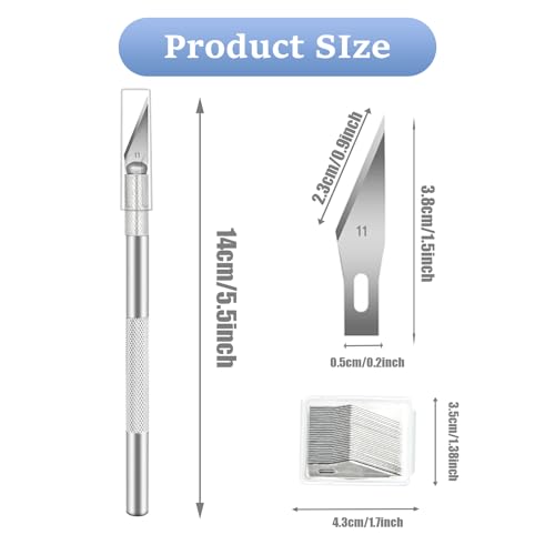 10 PCS Exacto Knife with 20 PCS Spare Sharp Blades, Profession Craft Hobby Knives for DIY, Art, Cutting, Modeling, Scrapbooking and Stencil(Sliver) - color: Silver