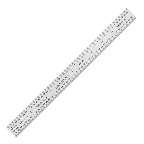 PEC Tools 6" Metal Ruler, Flexible, 4R Graduation, Precision Measuring Tool - color: Carbon Steel-Flexible, size: 6"