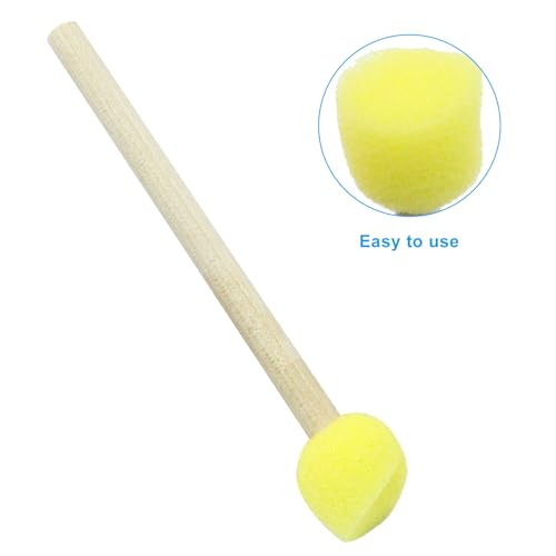 Round Sponge Brush Paint Set, 100 Pcs, 15mm, 0.6 Inch - style: 100 * 0.6Inch