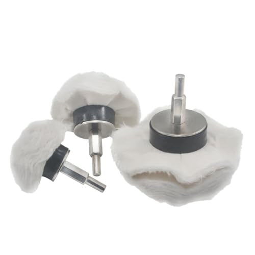 3 Pcs 1/4" Shank White Flannelette Polishing Ball - style: Ball shape