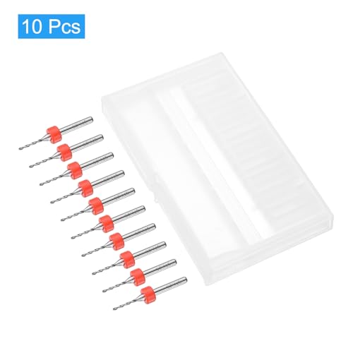 uxcell PCB Drill Bits 1.25mm Tungsten Carbide Rotary Tool Jewelry CNC Engraving Print Circuit Board Micro Drill Bits 1/8 Inch Shank 10 Pcs - color: Orange, size: 1.25mm