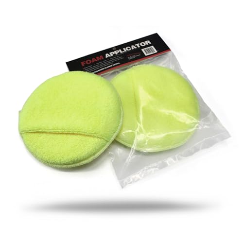 Maxshine 16cm Universal Yellow Multipurpose Microfiber Finger Hold Applicator – Soft, Reusable Pad for Waxing, Polishing & Cleaning – Ideal for Interior & Exterior Car Detailing