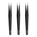 HARFINGTON 3pcs 4.7" Long ESD-12 Anti-static Straight Pointed Tip Tweezers - size: 4.7"（ESD-12)