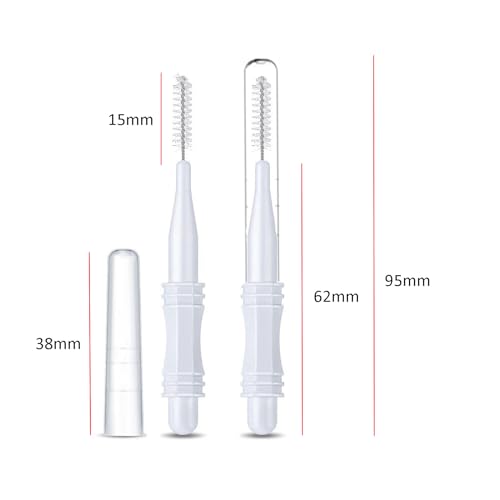 30Pcs Micro Eyebrow Brush Eyelash Extension Applicators Lash Eyebrow Brush Mascara Brush Wand Eyelash Extensions Brush with Cover for Eyebrows and Eyelashes Extensions, White