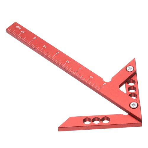 HARFINGTON Center Positioning Ruler Aluminum Alloy Center Finder Red - color: Red