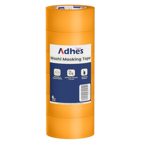 ADHES Orange Washi Masking Tape, 15-21 Day UV Resistant Painters Tape - size: 2in