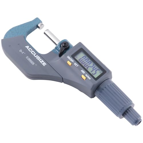 Accusize Industrial Tools Outside Micrometer, 0-1 in/0-25 mm, MD71-0001 - size: 0-1"