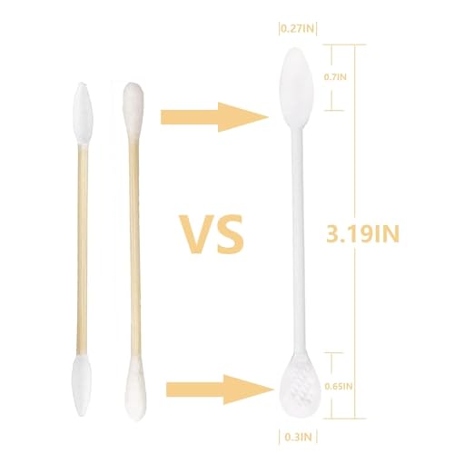 Paper Stick Thick Cotton Swabs with Precision and Flattened Tip 375pcs - size: 375pcs