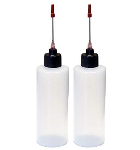 2-4oz Plastic Squeeze Bottles with 1.5 inch Stainless Steel Applicators