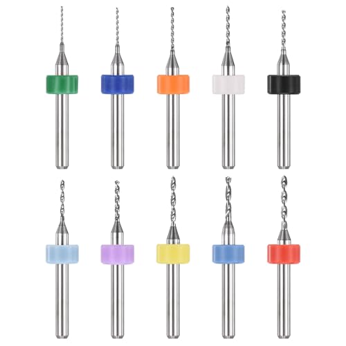 PATIKIL 10Pcs 0.6mm-1.5mm Micro Drill Bits Set Carbide Tungsten Steel - size: 0.6-1.5mm