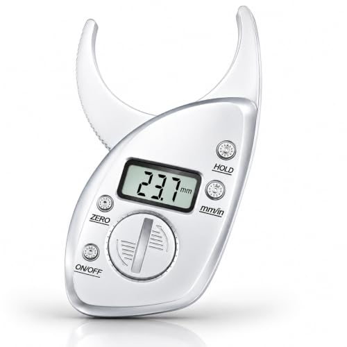Digital Body Fat Caliper with LCD Display, Skinfold Tester and Tape Measure