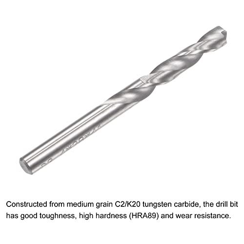 uxcell Solid Carbide Drill Bits, 3.4mm C2/K20 Tungsten Carbide Jobber Drill Bits Straight Shank Drilling Tool for Stainless Steel Aluminum Iron Metal Plastic 2pcs - size: 3.4mm