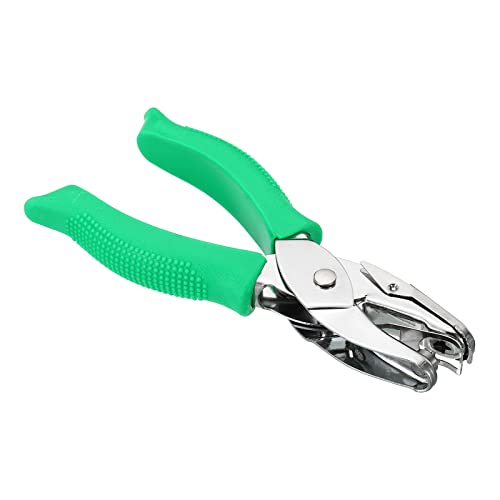 PATIKIL 1/4" Star Single Hole Punch, Handheld Hole Puncher with Grip Metal Paper Puncher for DIY Craft Scrapbook Ticket Card, Green - style: Star